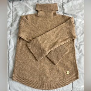 Michael Kors Wool and Alpaca Turtleneck with Gold Accessories